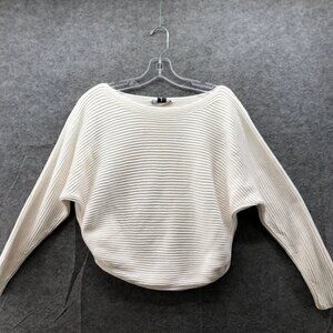 Vince Dolman Sleeve Sweater Womens XS Ivory White Boat Neck Slouchy Chunky